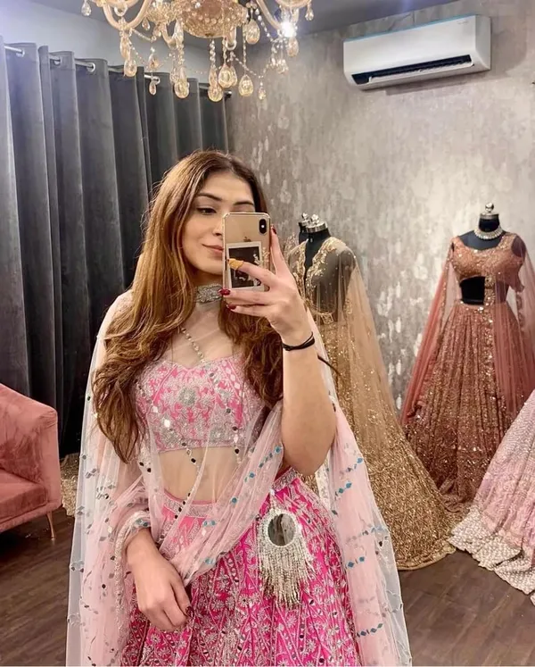 Pink_Bridal_Semi-Stitched_Lehenga_Choli_With_Dupatta_Set_For_Women