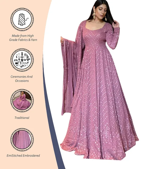 Light_Purple_Georgette_Designer_Anarkali_Gown_With_Dupatta_Set_For_Women
