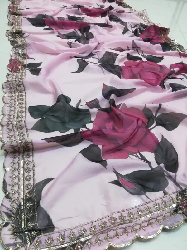 Organza_Pink_Bridal_Semi-Stitched_Semi-Stitched_Lehenga_Choli_With_Dupatta_Set_For_Women