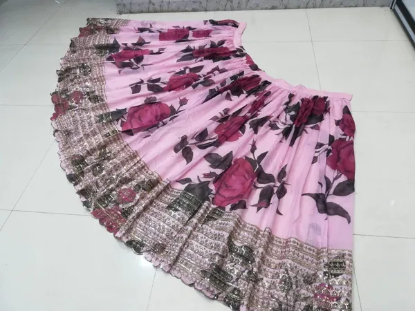 Organza_Pink_Bridal_Semi-Stitched_Semi-Stitched_Lehenga_Choli_With_Dupatta_Set_For_Women