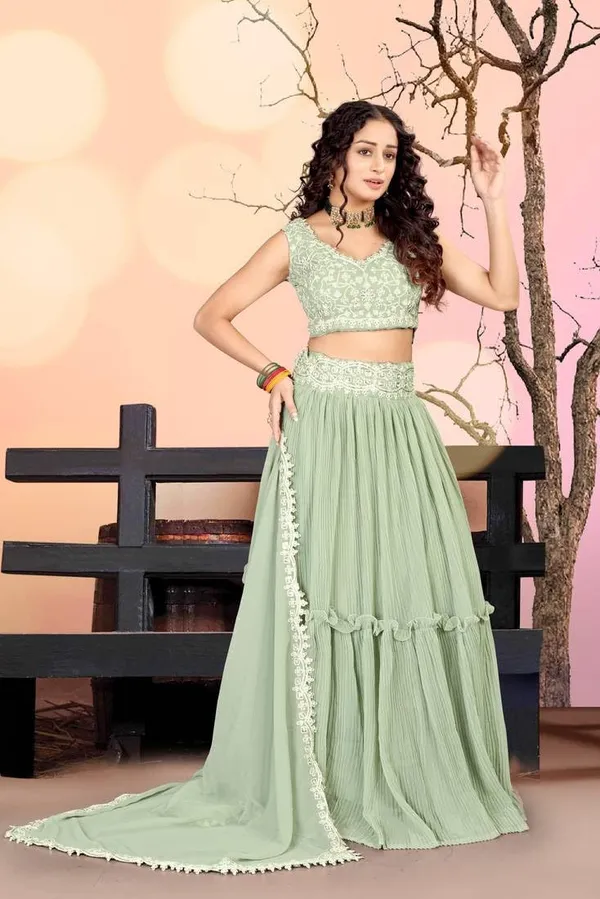 Sea_Green_Semi-Stitched_Lehenga_Choli_With_Dupatta_Set_For_Women