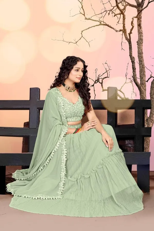 Sea_Green_Semi-Stitched_Lehenga_Choli_With_Dupatta_Set_For_Women