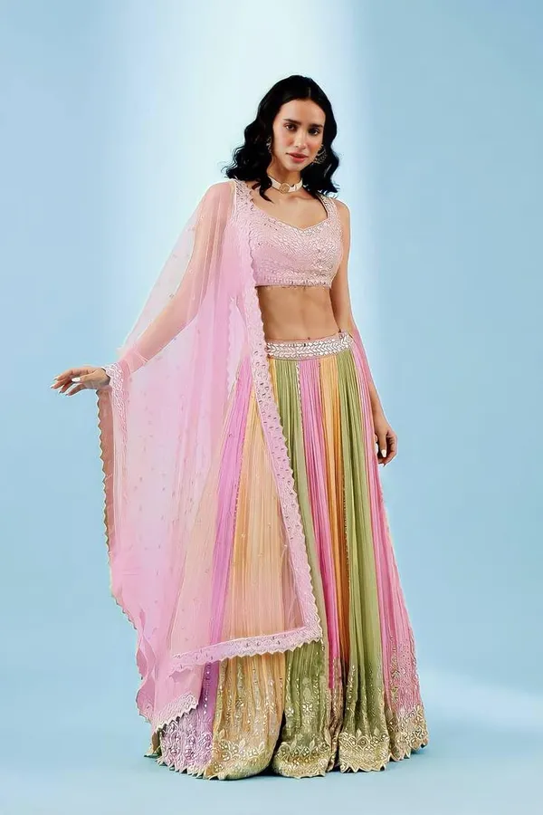 Multicolor_Crush_Georgette_Readymade_Semi-Stitched_Lehenga_Choli_With_Dupatta_Set_For_Women