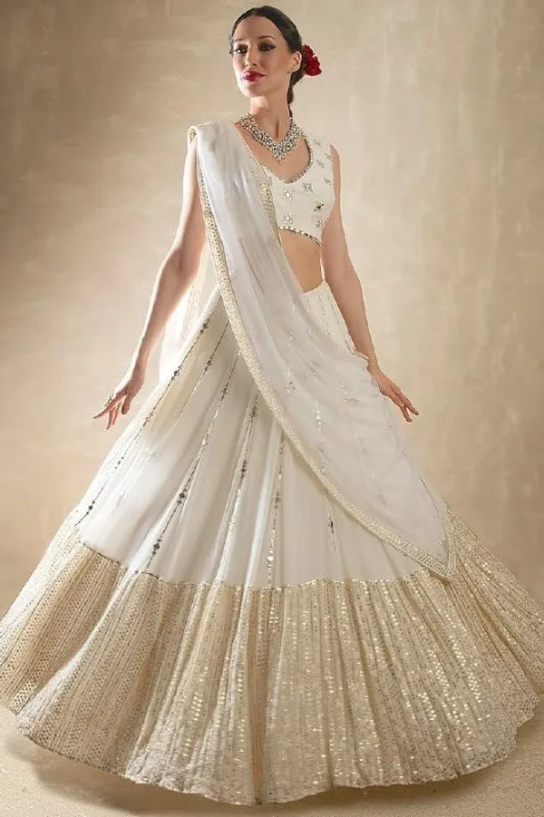 Off_White_Faux_Georgette_Semi-Stitched_Lehenga_Choli_With_Dupatta_Set_For_Women