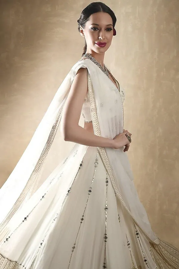 Off_White_Faux_Georgette_Semi-Stitched_Lehenga_Choli_With_Dupatta_Set_For_Women