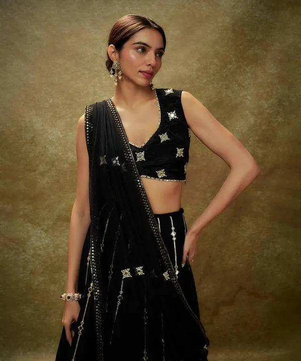 Black_Faux_Georgette_Semi-Stitched_Lehenga_Choli_With_Dupatta_Set_For_Women