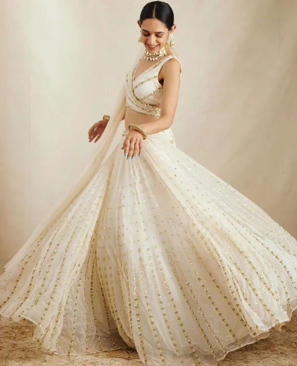 Off_White_Faux_Georgette_Semi-Stitched_Lehenga_Choli_With_Dupatta_Set_For_Women