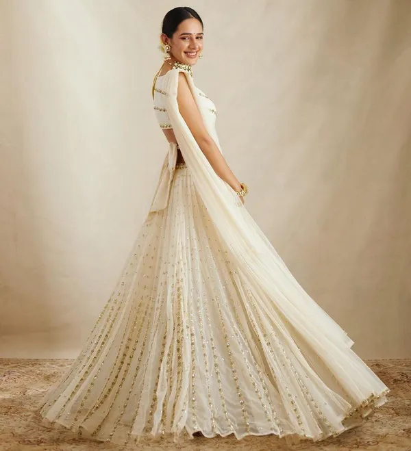 Off_White_Faux_Georgette_Semi-Stitched_Lehenga_Choli_With_Dupatta_Set_For_Women