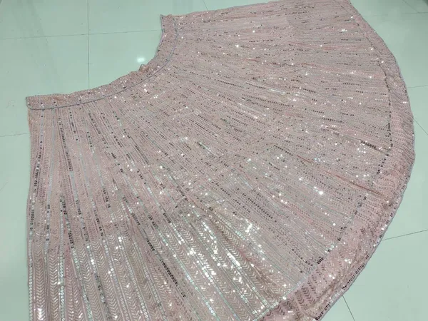 Light_Pink_Faux_Georgette_Bridal_Semi-Stitched_Lehenga_Choli_With_Dupatta_Set_For_Women