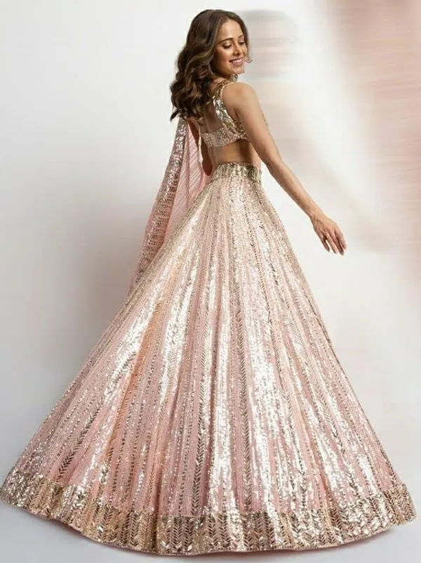 Light_Pink_Faux_Georgette_Bridal_Semi-Stitched_Lehenga_Choli_With_Dupatta_Set_For_Women