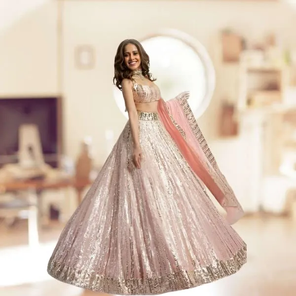 Light_Pink_Faux_Georgette_Bridal_Semi-Stitched_Lehenga_Choli_With_Dupatta_Set_For_Women