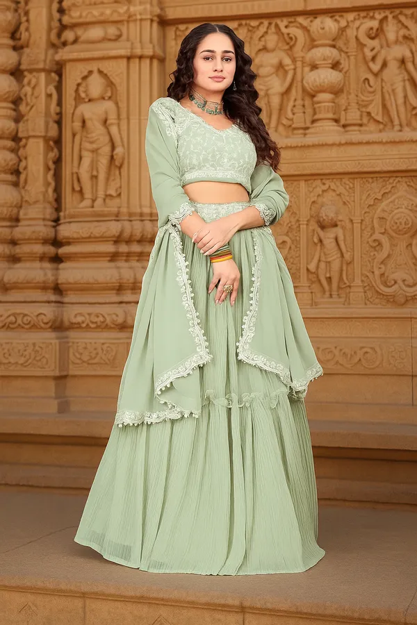 Sea_Green_Semi-Stitched_Lehenga_Choli_With_Dupatta_Set_For_Women