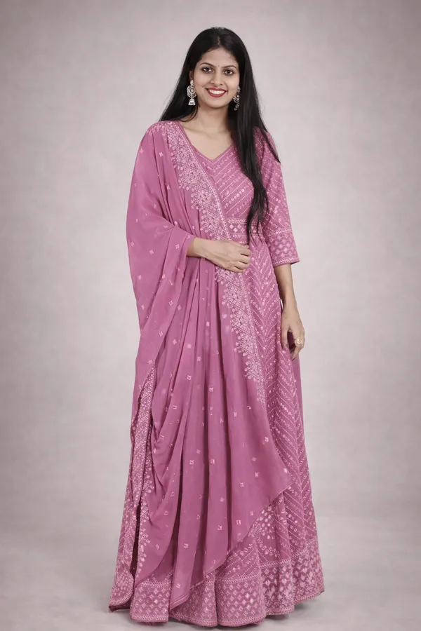 Light_Purple_Georgette_Designer_Anarkali_Gown_With_Dupatta_Set_For_Women