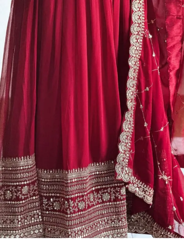 Red_Traditional_Anarkali_Gown_With_Dupatta_|_Embroidered_Details_Long_Sleeves_|_Upto_3XL