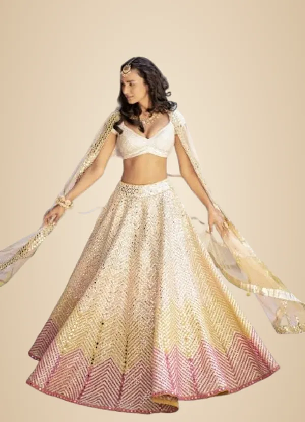 Cream_Faux_Georgette_Semi-Stitched_Lehenga_Choli_With_Dupatta_Set_For_Women