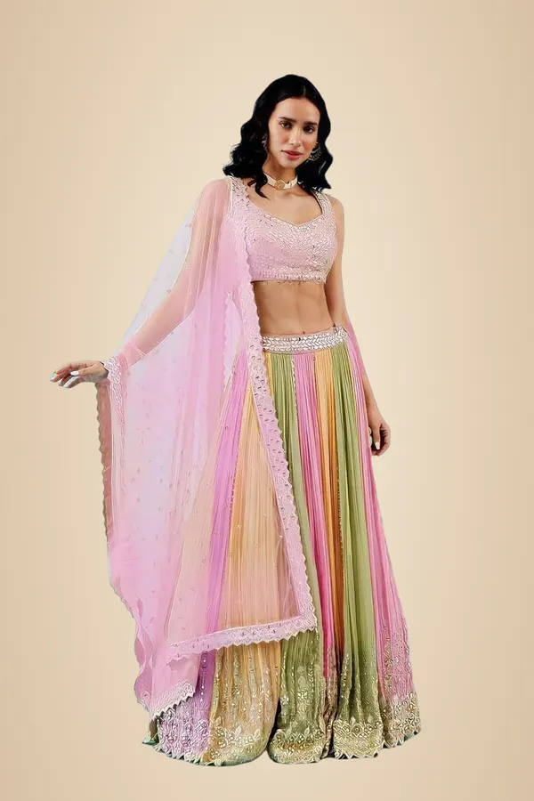 Multicolor_Crush_Georgette_Readymade_Semi-Stitched_Lehenga_Choli_With_Dupatta_Set_For_Women