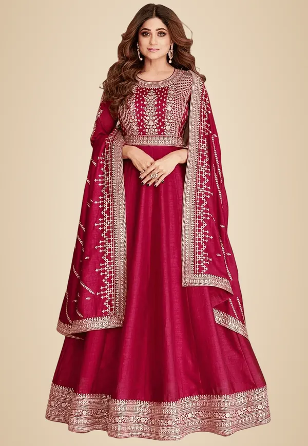 Omkar_Tex's_Anarkali_Gown_with_Dupatta_Set_for_Women,_Ready_to_wear,_Chinon_Silk_Fabric_||_Ethnic_Gown