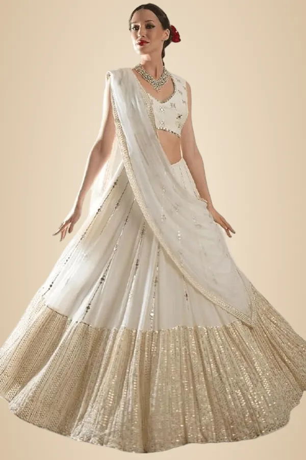 Off_White_Faux_Georgette_Semi-Stitched_Lehenga_Choli_With_Dupatta_Set_For_Women