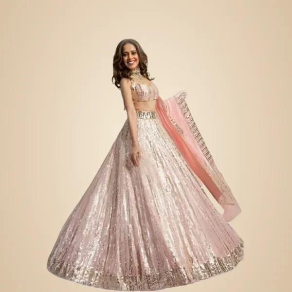 Light_Pink_Faux_Georgette_Bridal_Semi-Stitched_Lehenga_Choli_With_Dupatta_Set_For_Women