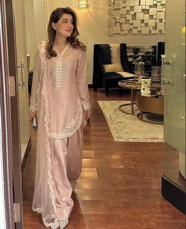 Light_pink_color_silk_kurti,_Sharara_Suit_with_dupatta_Set