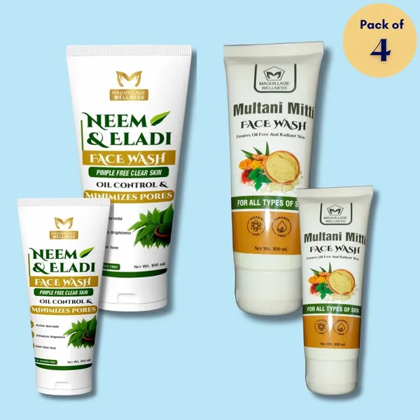 Multani_Mitti_Neem_And_Eladi_Ayurvedic_Face_Wash_Oil_Control_Acne_Care_Pack_Of_4