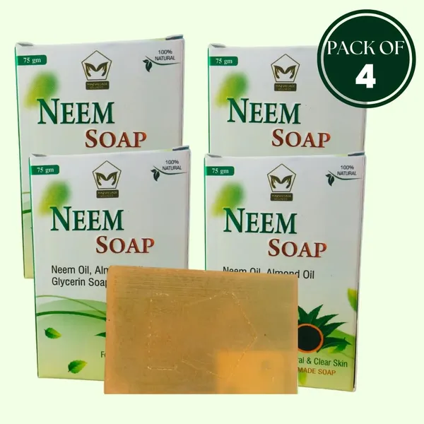 Neem_Soap_With_Neem_Oil_Almond_Oil_Glycerin_For_Clear_Glowing_Skin_Pack_Of_4_150_Each