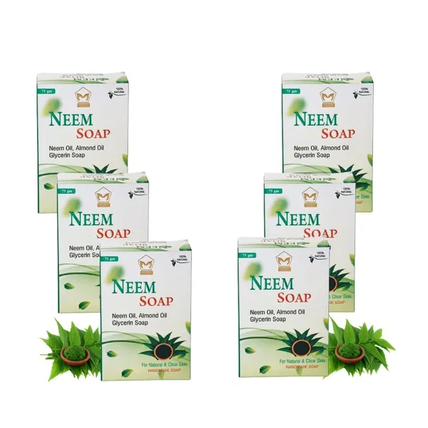 Neem_Soap_With_Neem_Oil_Almond_Oil_Glycerin_For_Clear_Glowing_Skin_Pack_Of_4_150_Each