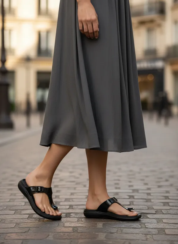 Black_Vinyl_Slides_For_Women