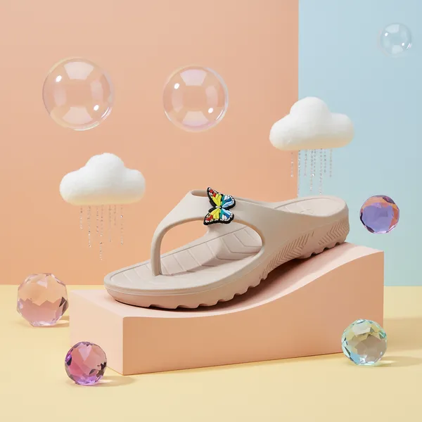 Cream_Ethylene_Vinyl_Acetate_Flip_Flop_For_Women
