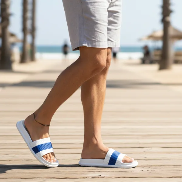 White_&_Blue_Ethylene_Vinyl_Acetate_Slides_For_Men