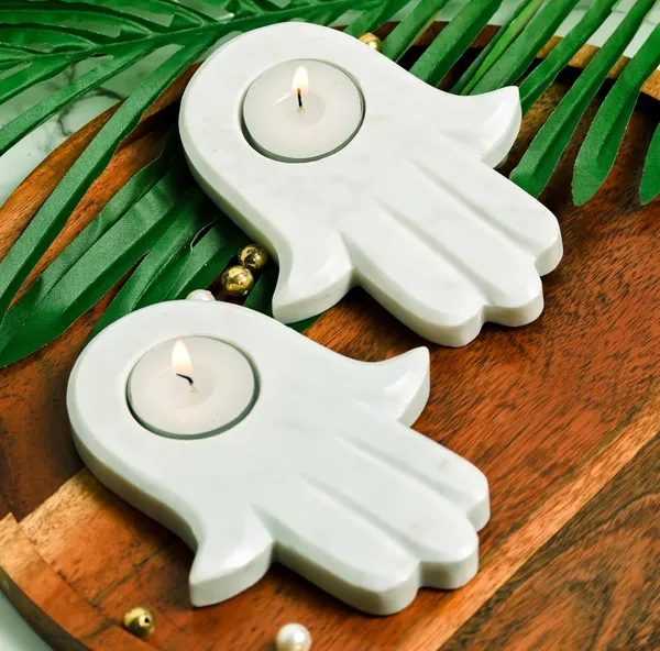 White_Handcrafted_Marble_Hand_Shape_Tea_Light_Candle_Holder_For_Home_Decor_And_Candle_Light_Dinner_I_Decorative_Home_Accent_For_Spiritual_And_Modern_Decor_Festive_Gifting_I_Corporate_Gift