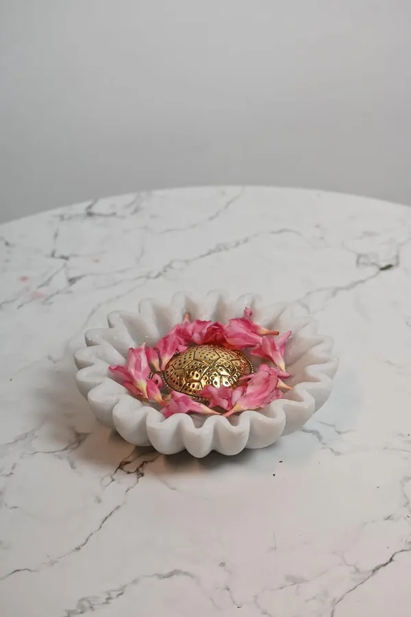 White_Handcrafted_Marble_Decorative_Bowl_Elegant_Ripple_Design_For_Home_Decor,_Potpourri,_Or_Centerpiece_I_6_Inch