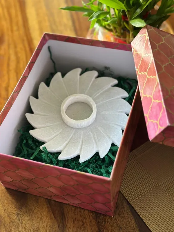 White_Marble_Flower_Tealight_Holder_Decorative_Stone_Candle_Holder_Home_Decor,_Festive,_Or_Spiritual_Usei_Decorative_Accent_For_Spiritual_And_Modern_Decor_I_Festival,Corporate_Gift