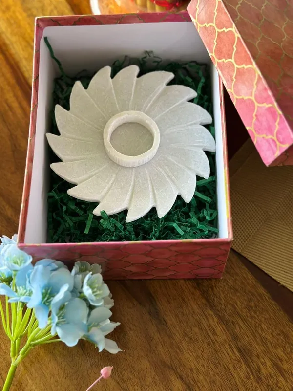 White_Marble_Flower_Tealight_Holder_Decorative_Stone_Candle_Holder_Home_Decor,_Festive,_Or_Spiritual_Usei_Decorative_Accent_For_Spiritual_And_Modern_Decor_I_Festival,Corporate_Gift