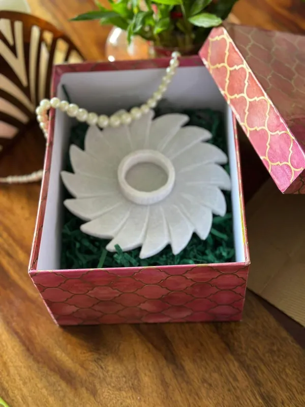 White_Marble_Flower_Tealight_Holder_Decorative_Stone_Candle_Holder_Home_Decor,_Festive,_Or_Spiritual_Usei_Decorative_Accent_For_Spiritual_And_Modern_Decor_I_Festival,Corporate_Gift