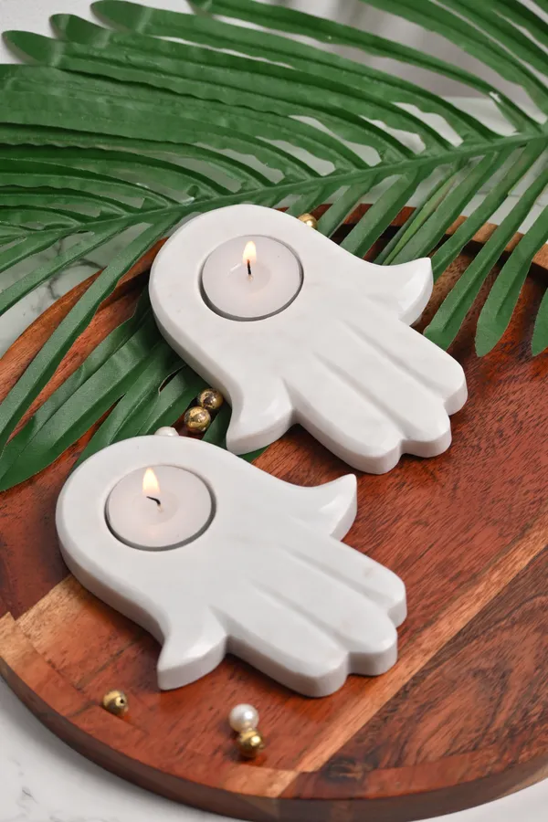 White_Handcrafted_Marble_Hand_Shape_Tea_Light_Candle_Holder_For_Home_Decor_And_Candle_Light_Dinner_I_Decorative_Home_Accent_For_Spiritual_And_Modern_Decor_Festive_Gifting_I_Corporate_Gift