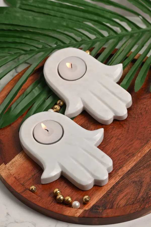 White_Handcrafted_Marble_Hand_Shape_Tea_Light_Candle_Holder_For_Home_Decor_And_Candle_Light_Dinner_I_Decorative_Home_Accent_For_Spiritual_And_Modern_Decor_Festive_Gifting_I_Corporate_Gift