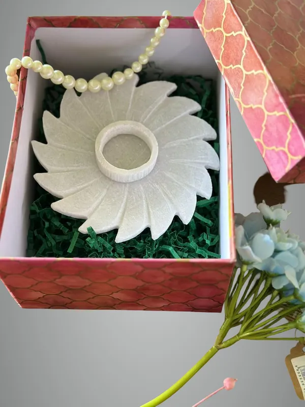 White_Marble_Flower_Tealight_Holder_Decorative_Stone_Candle_Holder_Home_Decor,_Festive,_Or_Spiritual_Usei_Decorative_Accent_For_Spiritual_And_Modern_Decor_I_Festival,Corporate_Gift