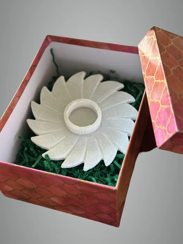 White_Marble_Flower_Tealight_Holder_Decorative_Stone_Candle_Holder_Home_Decor,_Festive,_Or_Spiritual_Usei_Decorative_Accent_For_Spiritual_And_Modern_Decor_I_Festival,Corporate_Gift