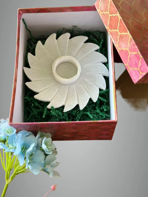 White_Marble_Flower_Tealight_Holder_Decorative_Stone_Candle_Holder_Home_Decor,_Festive,_Or_Spiritual_Usei_Decorative_Accent_For_Spiritual_And_Modern_Decor_I_Festival,Corporate_Gift