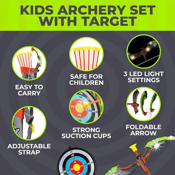 Multicolor_Kids_Bow_And_Arrow_Set,_Led_Light_Up_Archery_Toy_Set,3_Suction_Cup_Arrows,_Target_&_Quiver,_Indoor_And_Outdoor_Kids_Toys_For_Children_Boys_Girls,_Christmas,Birthday_Gifts_For_Kids