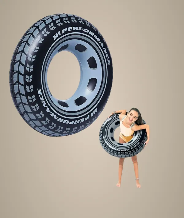 Multicolor_36-Inch_Inflatable_Gaint_Tire_Tube_Swim_Ring_Heavy-Duty,_Realistic_Tire_Design_Pool_Float_For_Kids_&_Adults_Perfect_For_Swimming,_Lounging,_And_Summer_Fun