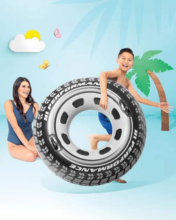 Multicolor_45-Inch_Inflatable_Monster_Tire_Tube_Swim_Ring_Premium_Pool_Float_With_Sturdy_Handles_Fun