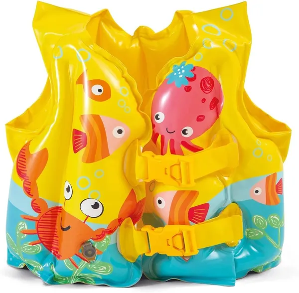 Yellow_Kids_Inflatable_Swim_Vest_Kids_Tropical_Fish_&_Ocean_Animal_Design_Adjustable_Safety_Buckles,_Pool_Float_Jacket_For_Toddlers_&_Children_(Ages_3-6)"