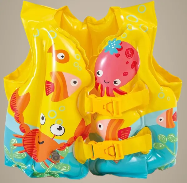 Yellow_Kids_Inflatable_Swim_Vest_Kids_Tropical_Fish_&_Ocean_Animal_Design_Adjustable_Safety_Buckles,_Pool_Float_Jacket_For_Toddlers_&_Children_(Ages_3-6)"
