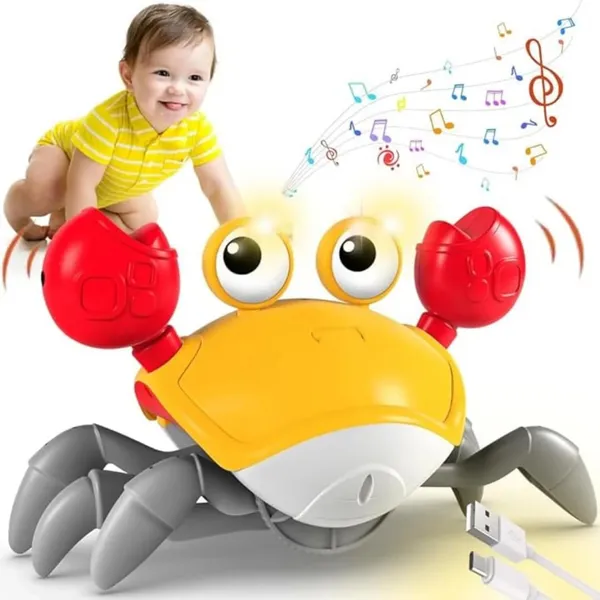 Yellow_Smart_Musical_Crawling_Crab_Toy_Interactive_Dancing_Crab_With_Lights,_Music_&_Obstacle_Avoidance_For_Babies_&_Toddlers_Yellow