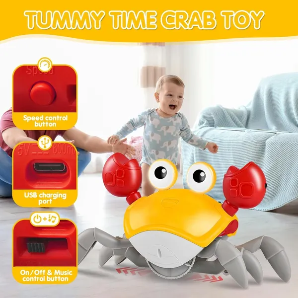 Yellow_Smart_Musical_Crawling_Crab_Toy_Interactive_Dancing_Crab_With_Lights,_Music_&_Obstacle_Avoidance_For_Babies_&_Toddlers_Yellow