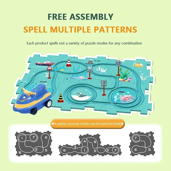 Multicolor_Diy_Assembling_Electric_Trolley,_2023_New_Upgrade_Toddler_Puzzle_Track_Play_Set_Vehicles,_Battery-Operated_Toy_Vehicle_&_Puzzle_Board,_Railcar_Building_Toys_For_Kids_Ages_3+_Dinasour_5Pcs
