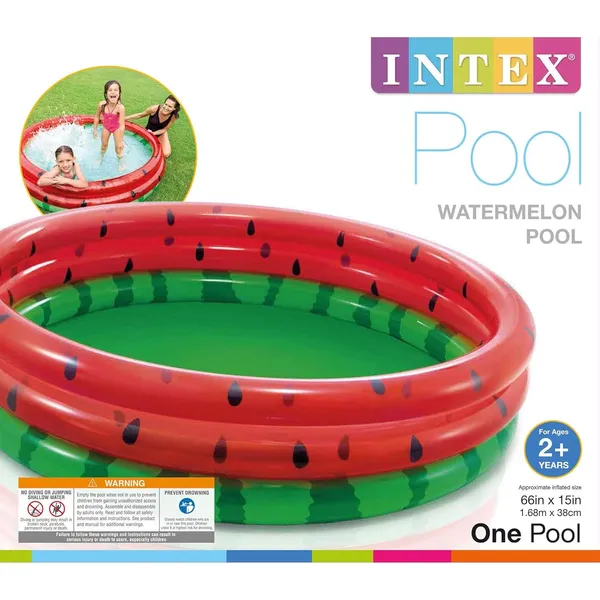 Red_Intex_Intex_Watermelon_Pool_66"_Round_Kids_Swimming_Wading_Pool