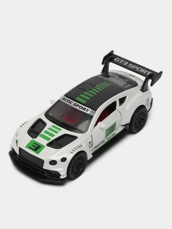 Green_&_White_1:36_Bentley_Gt3_Diecast_Model_Toy_Car_Realistic_Pull-Back_Racing_Car_With_Openable_Doors_Premium_Metal_Toy_For_Kids_&_Collectors_Green_White